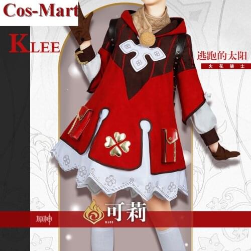 Game Genshin Impact Klee Cosplay Costume Cute Red Formal Dress Unisex Halloween Party Role Play Clothing Custom-Make Any Size