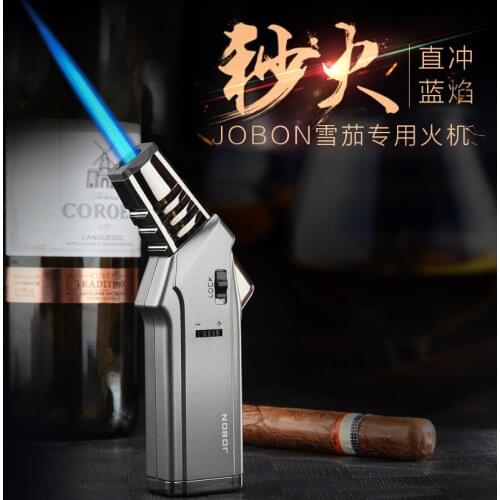 Kitchen Turbo Spray Gun Lighter Dual Flame Mode Outdoor Torch Gas Jet Windproof Lighter Butane Big Firepower Welding BBQ Baking