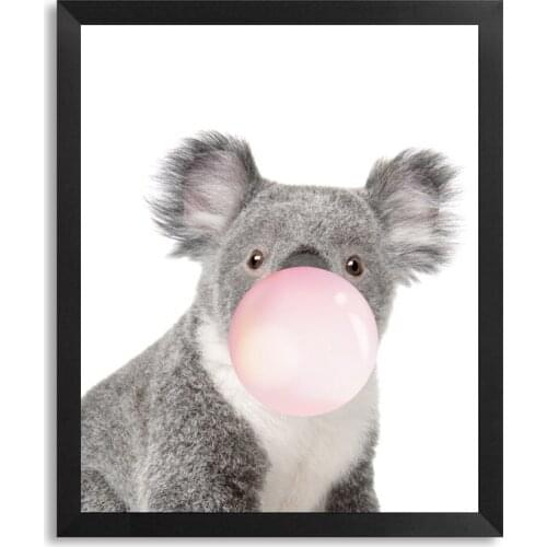 MaHuaf-A1303 Naughty bear Blowing bubbles DIY oil painting by numbers animal artwork canvas painting home decor for kids room