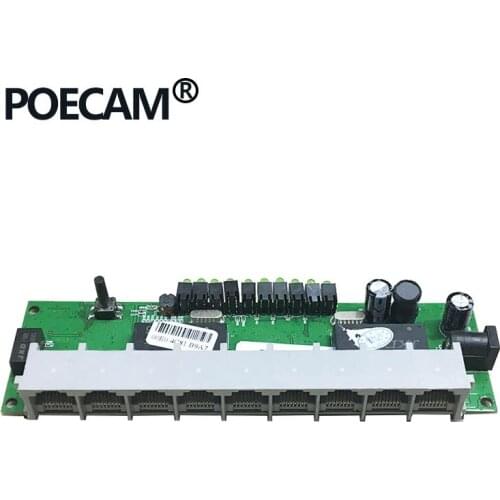 9 ports 100Mbps RJ45 optional 90 or 180 degree router module PCBA OEM/ODM Chip realtek RTL8196E wired Route