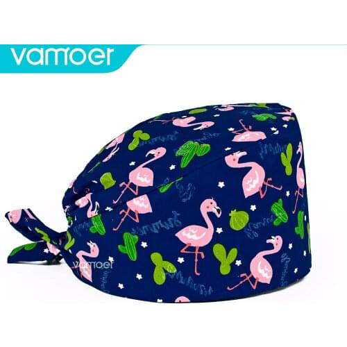 Men dentist hat Wholesale Cotton Adjustable Pet Work Hats Dust Cap Nursing Cap Elastic Beauty Hats Beauty Salon Baotou Scrub Hat