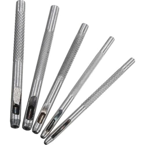 5pcs/lot Leather Punch Hollow Set Hole Craft Set Hollow Puncher Belt Leathercraft for Punch Leather Tool