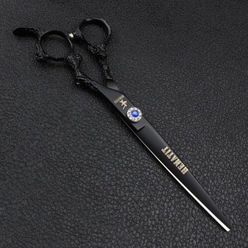 7 inch black dragon handle cutting scissors Japan 440C hair scissors high quality hairdressing scissors