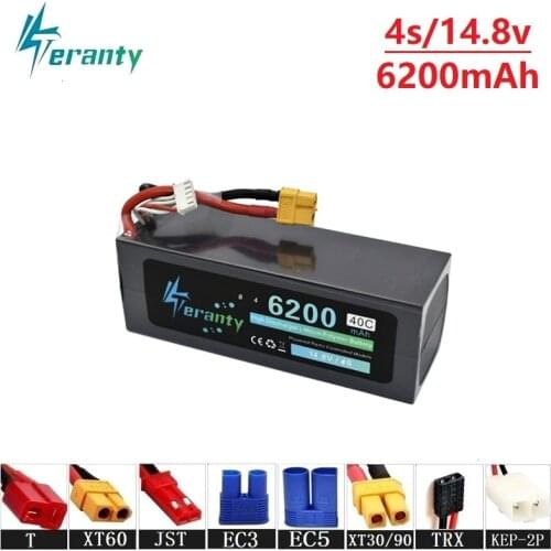 Upgrade Power 14.8v 6200maH 40C RC Drones Batterry For RC CAR Boat Quodcopter Spare Parts 4s 6200mah 14.8v LIPO Battery T/XT60