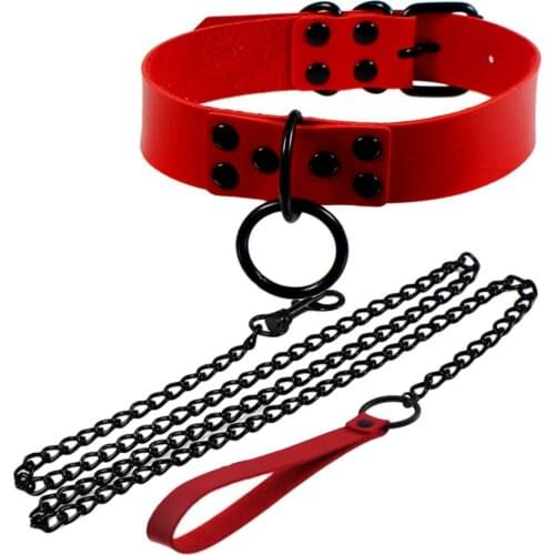 Collar And Leash Sex Toys Adjustable Bandage Slave Necklace Pu Leather BDSM Choker For Women Sexo Restraints Collar Sexual Ga