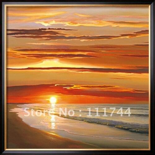 Landscape oil painting modern art Home Decor Sunset on the Water by Dan Werner High quality 100%handmade