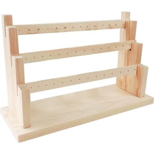 Solid Wood Step Earring Bracelet Jewelry Shelf Display Stand for Women