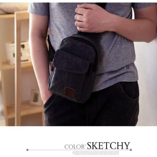 Hot Mens Small Chest Sling Bag Travel Hiking Cross Body Messenger Bag Casual Solid Men Canvas Bag Handbag