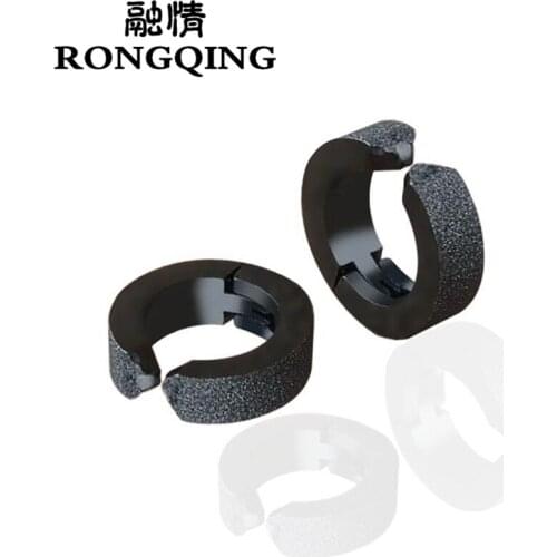 RONGQING 10pair/lot Fashion Black Earrings for Men and Women Stainless Steel Earring Clips Wholesale