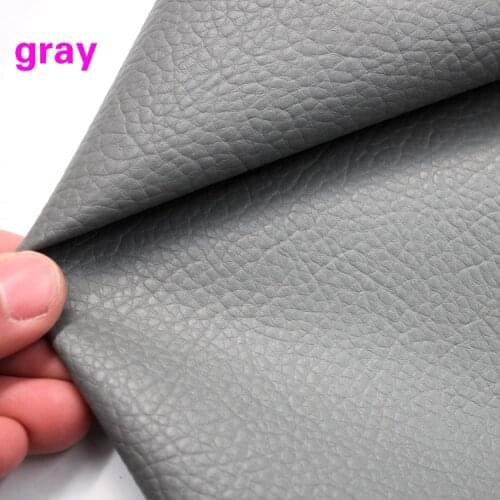 Gray Big Lychee Pattern PU Synthetic Leather Faux Leather Fabric Upholstery Car Interior Sofa Cover 54" Wide Per yard
