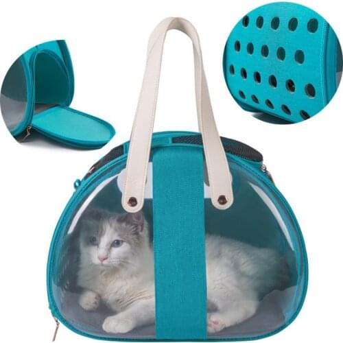 Foldable Pet Backpack Outdoor Portable Pet Cat Carrier Bag PVC Transparent Space Capsule Breathable Cat Backpack Messenger Bags