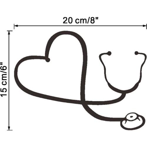 16*11.3CM Car Sticker On The Heart Of A Nurse Doctor Stethoscope Love Stylish Reflective Vinyl Decal