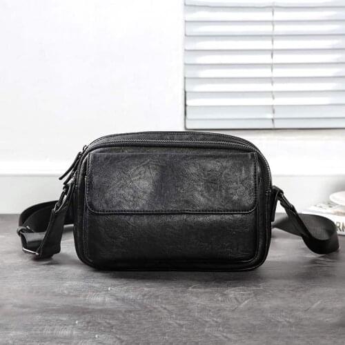 Casual Soft PU Leather Shoulder Bags Men 2020 New Small Flap Crossbody Messenger Bag Male Sac A Main Business Phone Purse Bolsa