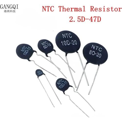 10pcs Thermal Resistor NTC 2.5D-11 3D-15 5D-11 10D-9 10D-11 10D-20 10D-13 10D-15 5D-15 10D-7 10D-25 8D-20 5D-9 47D-15