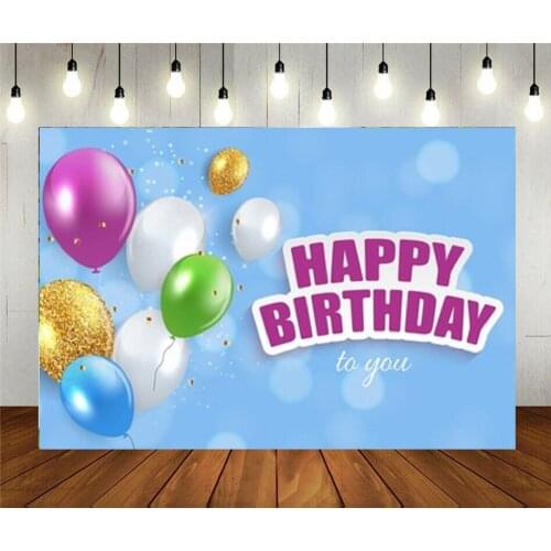 Photo Studio Props Photography Backdrop Happy Birthday Party Decoration Glossy Balloons Vinyl Background