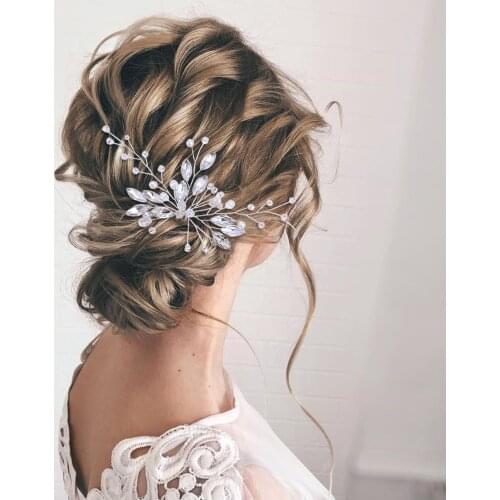 ZMHP103-1 Wedding Hair Accessories Silver Rhinestone Headdress Ladies Hair Accessories Birthday Female Hair Comb