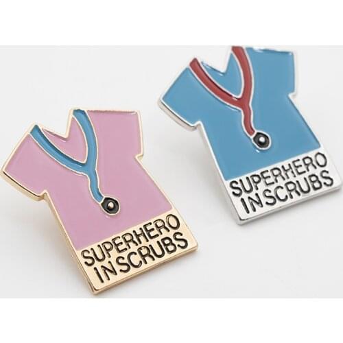 Women Jewelry Doctor Cloth Enamel Pins Custom Funny Brooch Lapel Badge Bag Cartoon Gift for Friends
