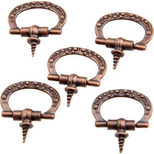 New 10Pcs Antique Cabinet Furniture Knobs Jewelry Box Drawer Cupboard Pull Handles Self-Tapping Screw Handle Furniture Fittings