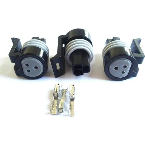 100pcs/lot 3 Pin/Way Water Temperature Sensor Throttle Plug Female Wire Harness Connector For Delphi 12065287 Buick Excelle