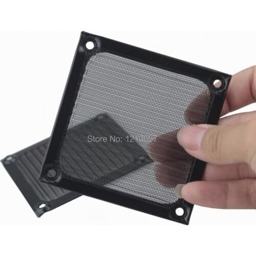 100 Pieces lot Black Aluminum Computer 90MM Dustproof Dust Filter DC AC Fan Strainer
