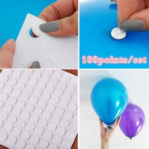 100 Points/set Balloon Attachment Glue Dot Attach Balloons To Ceiling or Wall Balloon Stickers Birthday Party Wedding Dress