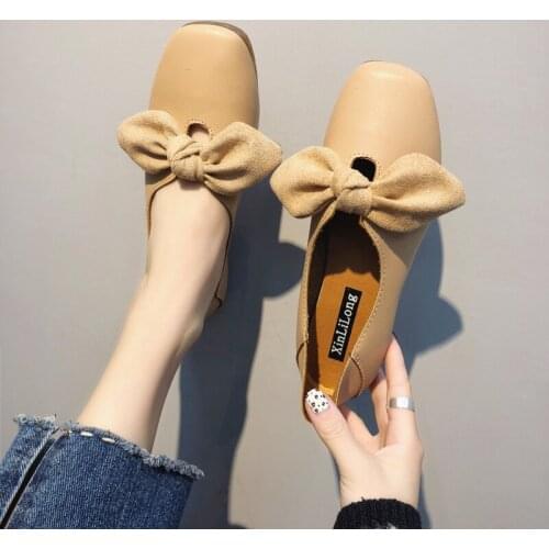 2020 Fashion Women Flats Shallow Slip on Flats Shoes Flats Woman Loafers Yellow Ladies Shoes Spring Autumn Round Toe Basic