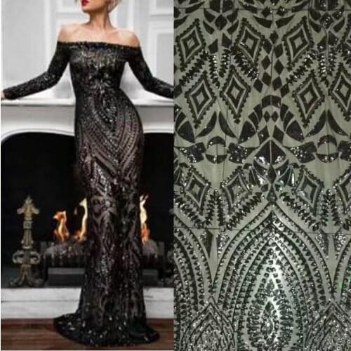 2021 Latest Net Lace Sequins Fabric For Wedding Sewing Accessories High Quality African French Lace Fabric M10585