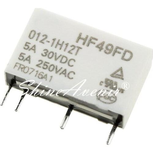 5pcs/lot Relay HF49FD-005-1H11T 012-1H11T 024-1H11T HF49FD-005-1H12T 012-1H12T 024-1H12T 5V 12V 24V 4PIN Original in stock