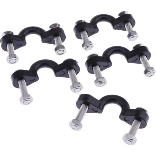 5 Count Nylon Deck Loop, Pad Eye, Tie Downs, Kayak Deck Loops with 10Pcs Stainless Steel Screws, Black