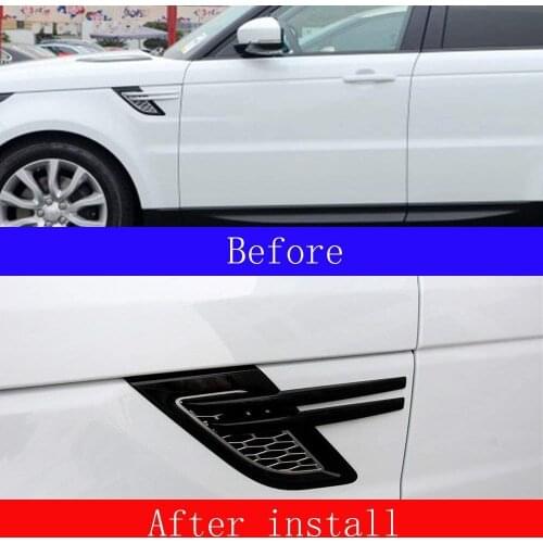 ABS Plastic Side Fender Strips Trim Sticker Cover gloss black for Land Rover Range rover Sport 2014-2017