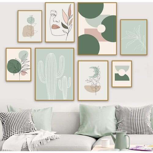 Abstract Line Art Canvas Printing Posters and Prints for Living Room Frameless Boho Style Paintings for Interior Frameless