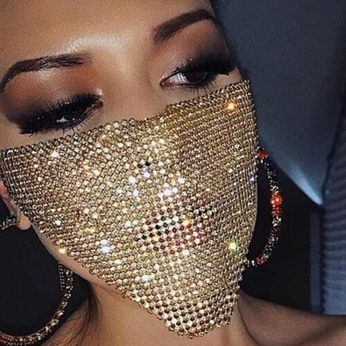 Sparkle Rhinestone Metal Triangle Jewelry Mask Glitter Nightclub Heavy Metal Jewelry Men Women Multicolor Exquisite Accessories