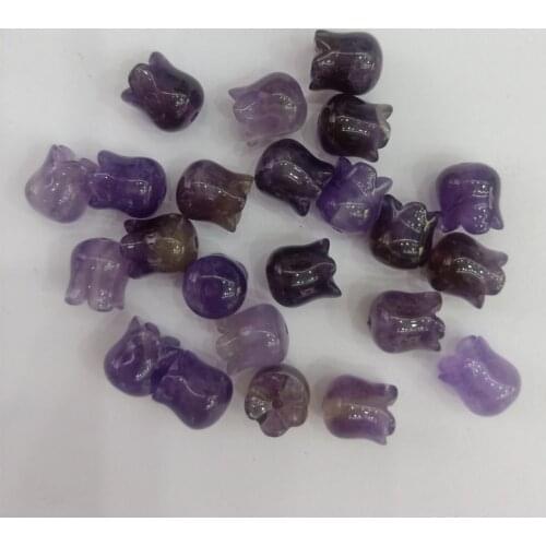 10pcs 9x10mm Convallaria Majalis Flower Natural Amethysts Stone Beads For Jewelry Making Loose Stone Beads Fit Bracelet Earring