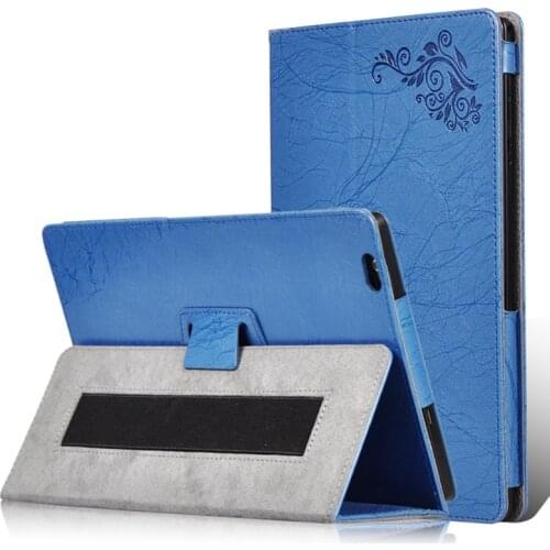 Print Flower PU Leather Cover with Stand for Teclast P10S 4G P10HD 4G 10.1 inch 2019 Tablet with Hand Strap