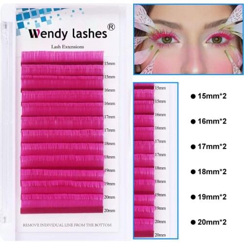 Colored Lashes Extension Pink Easy Fan Russian Volume Fan False Eyelash Faux Mink Blooming Lashes Makeup Supplies