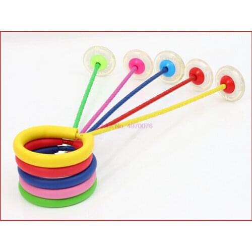 DHL 50pcs Flash Jumping Foot Force Ball Kids Outdoor Fun Sports Toy LED Children Jumping Force Reaction Ball Child-parent Games