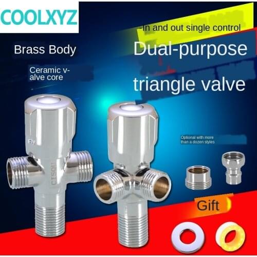 Toilet washing machine one in and two out dual-use triangle valve diverter valve hose one minute two way diverter valve switch