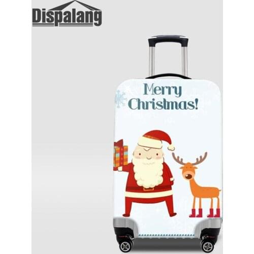 Dispalang Elastic Cover For Travel Luggage Santa Claus Print Protective Case For Suitcase Merry Christmas Gift 4 Sizes S/M/L/XL