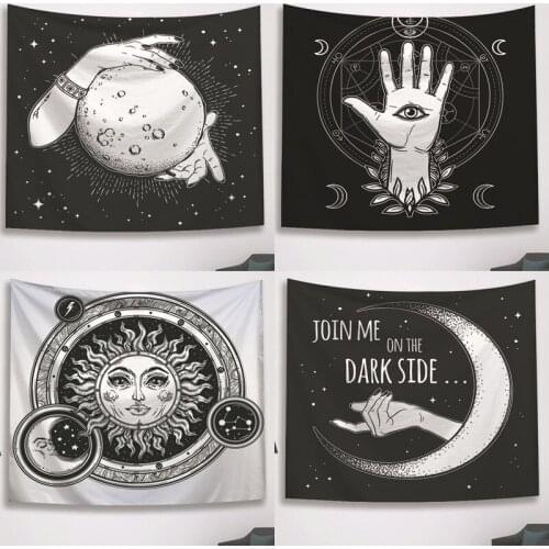 Sun Moon Tapestry Wall Hanging Witchcraft Hippie Tapestry Wall Carpets Psychedelic tapiz aesthetic room decor decoration mural