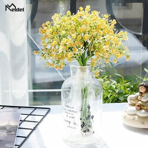 Meldel Artificial Babysbreath Wedding Sister Bouquet Flowers Fake Babysbreath Bud Wedding Bouquets Home Decoration Fake Flowers