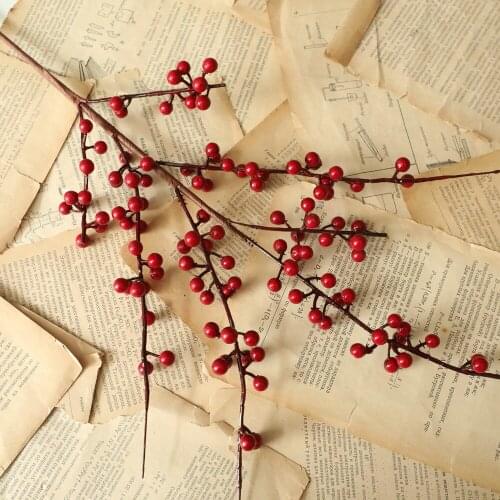 Artificial Plants Foam Red Fruit Acacia Red Bean Christmas Decoration Fake Flower Livingroom Decoration Accessories Holly Fruit