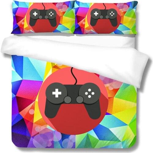 Queen Bedding Set Luxury Game Handle Printed King Size Duvet Cover Sets Creative Soft Breathable Bedroom Decoration