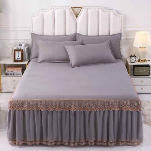 Lace Decorative Bed Skirt Non-slip Bedroom Bed Cover Mattress Protector Bedsheet Home Hotel Bed Skirt Mattress Cover Bedspread