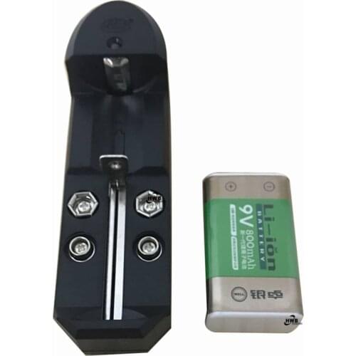 800mAh Li-ion 9 V Rechargeable Batteries For Smoke detectors Wireless Microphones+9 V charger