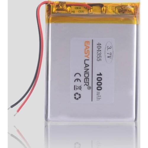 Battery Packs Lithium Li ion Polymer Battery 3.7v 1000mAh For MP3 Player MP4 GPS Bluetooth Speaker eBook N904 404355 KOBO 905b