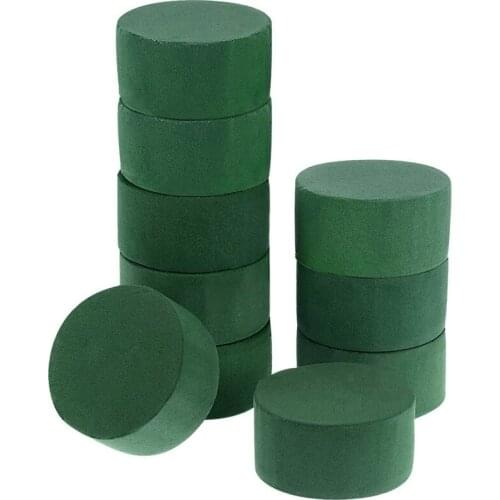 DIY Flower Arrangement Kit Green Round Flower Foam, Wedding Aisle Flower, Party Decoration (Flower Foam, 10 Pieces)