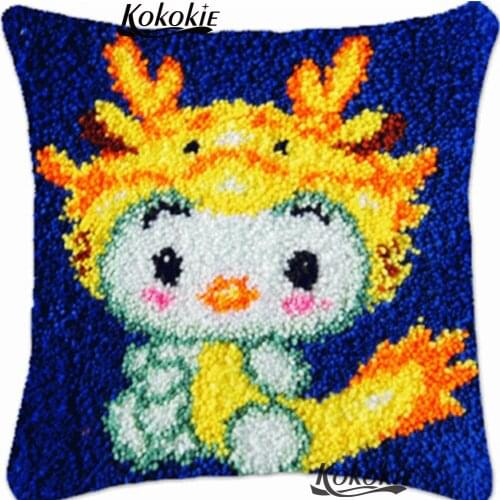 Cross stitch sets sale Embroidery Pillowcase Crocheting Kit Rug Yarn Handmade 3d carpet Latch hook rug making kit
