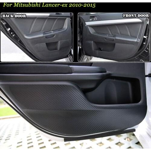 Brand New 1 Set Interior 3D Carbon Fiber Doors Side Edge Anti-kick Protection Pad Sticker For Mitsubishi Lancer-ex 2010-15
