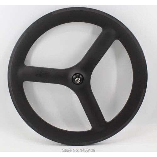 New 700C Fixed Gear Track Road bicycle 3 spokes and tubular rims integrated matt UD full carbon bike wheelset with hub Free ship