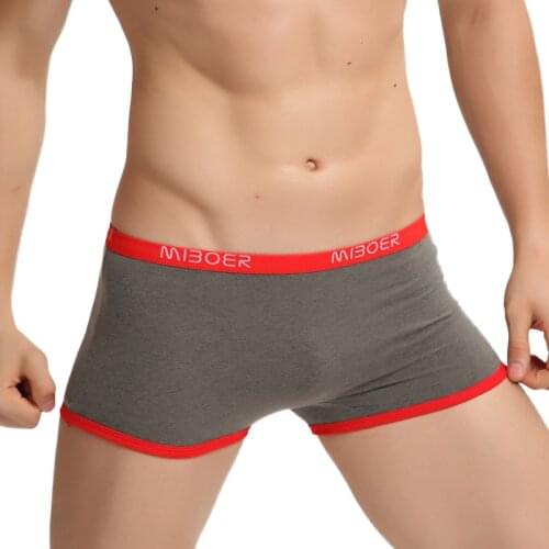 Sexy New Mens Cotton Fashion Boxer Shorts Sexy Underpants Underwear panties Casual Solid Boxers MIBOER